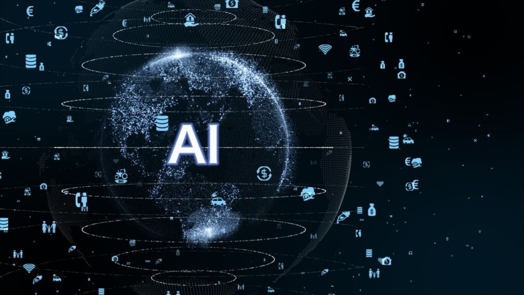 Global network representing AI technology and its influence on the creative music industry.